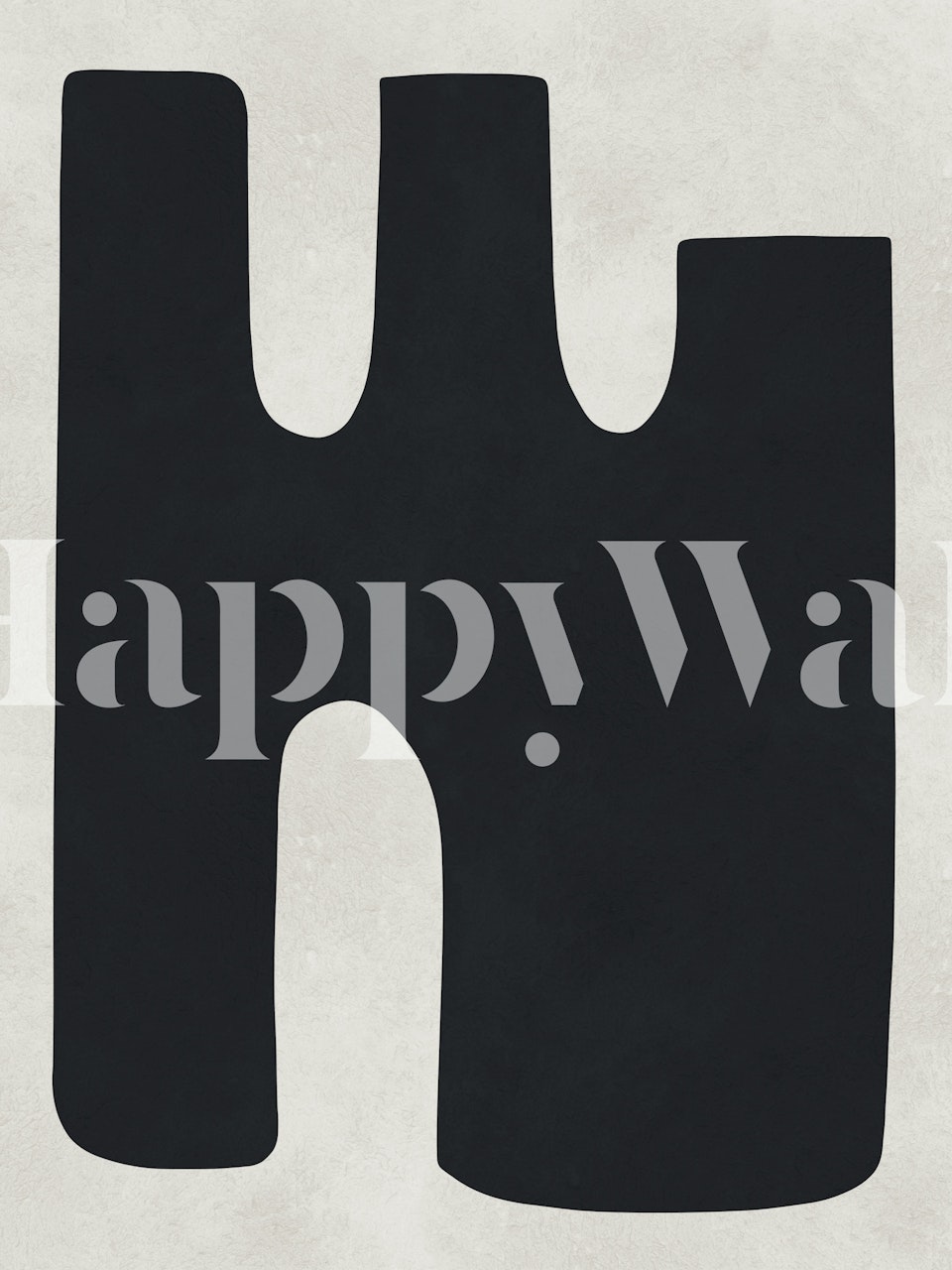 Carta da parati Modern Abstract Black Shape in una stanza