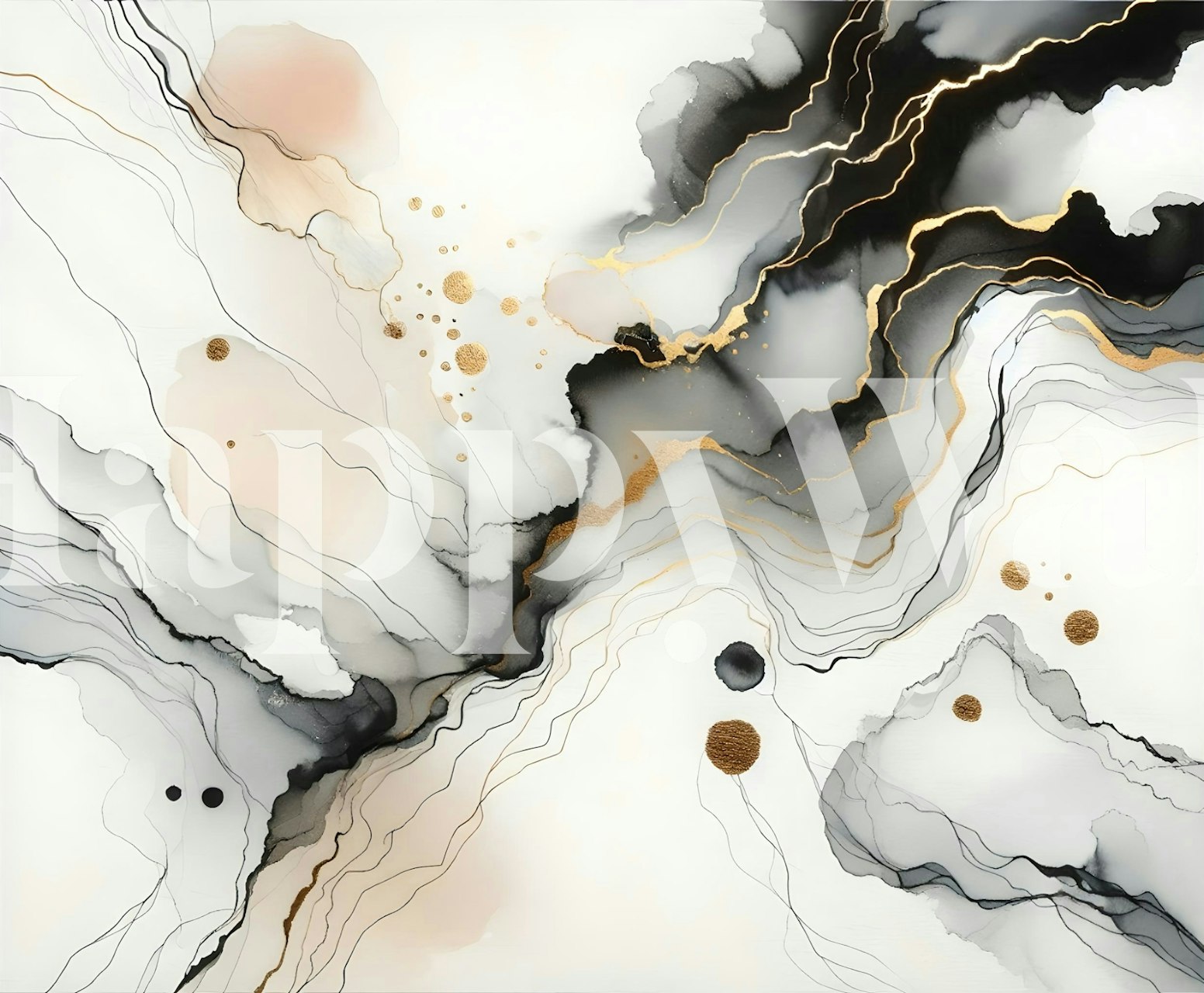 Golden Vein Abstract tapet i et moderne rom