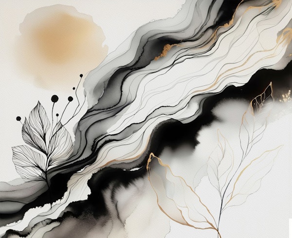 Gold and Black Botanica