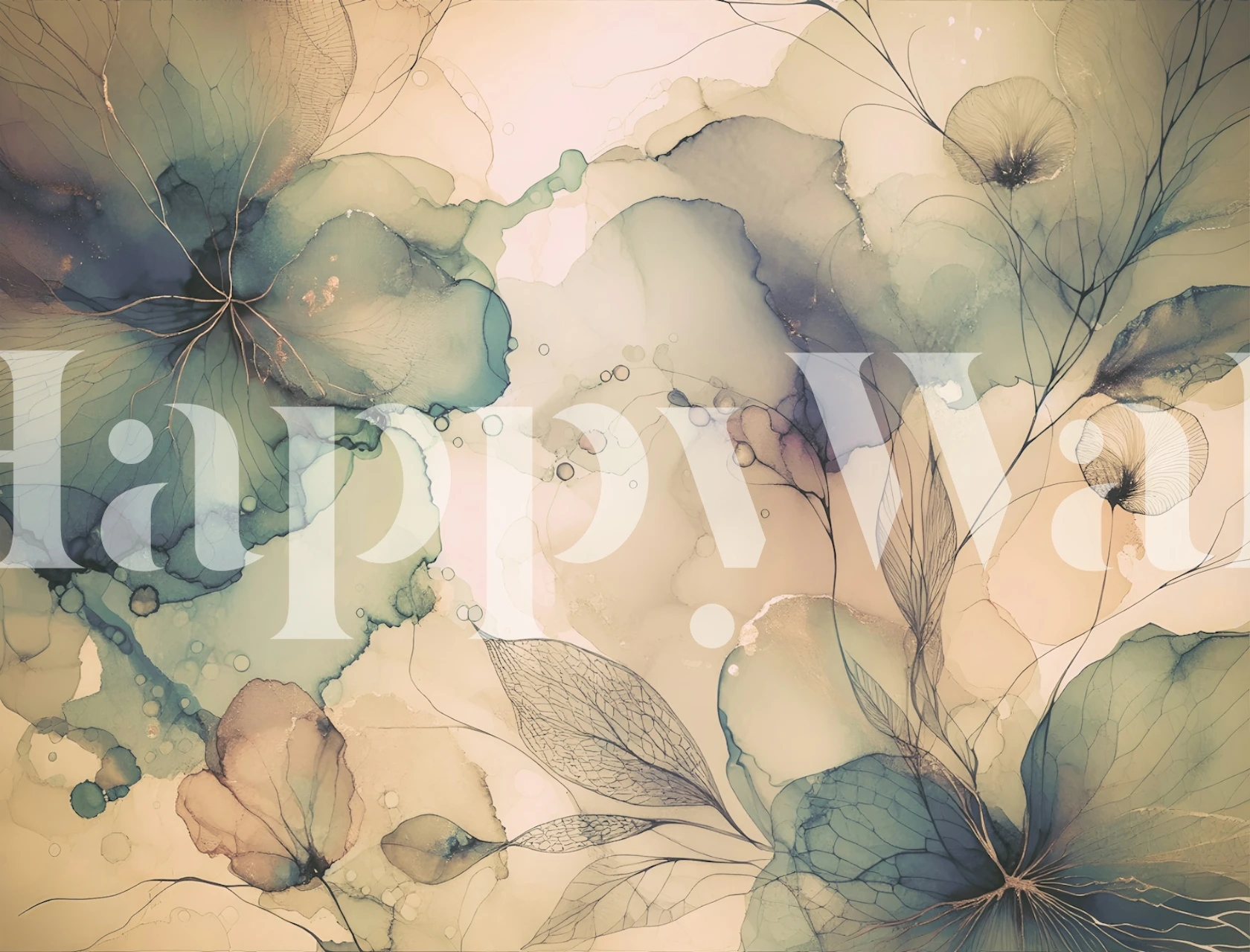 Floral Dreams pozadina prikazana u sobi