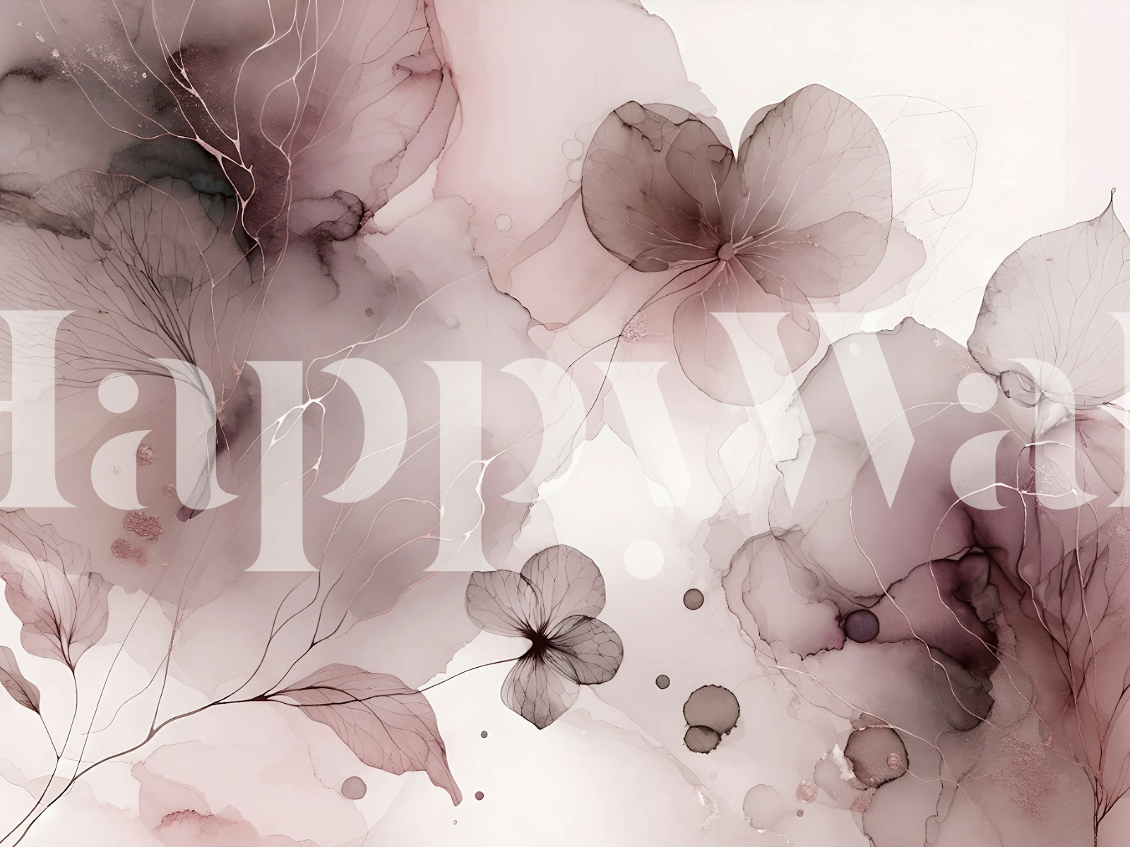Soft pink and beige floral watercolor wallpaper