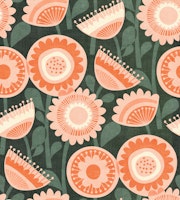 Stylized Mid Century Meadow wallpaper
