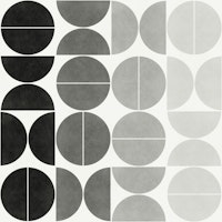 Bauhaus Balance in Charcoal and Silver Ombre wallpaper