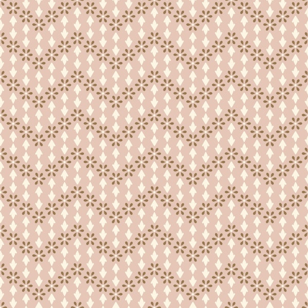 Zigzag tiny flowers medium – pink and brown