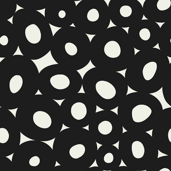 Abstract Organic Circular Cells Black White