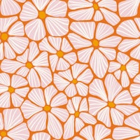 Textured Flower Mosaic - Orange Blush Gold tapet
