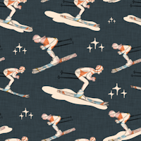 Winter Sports - Retro Vintage Ski Dark Blue tapete