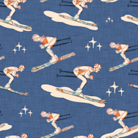 Winter Sports - Retro Vintage Ski Blue tapete