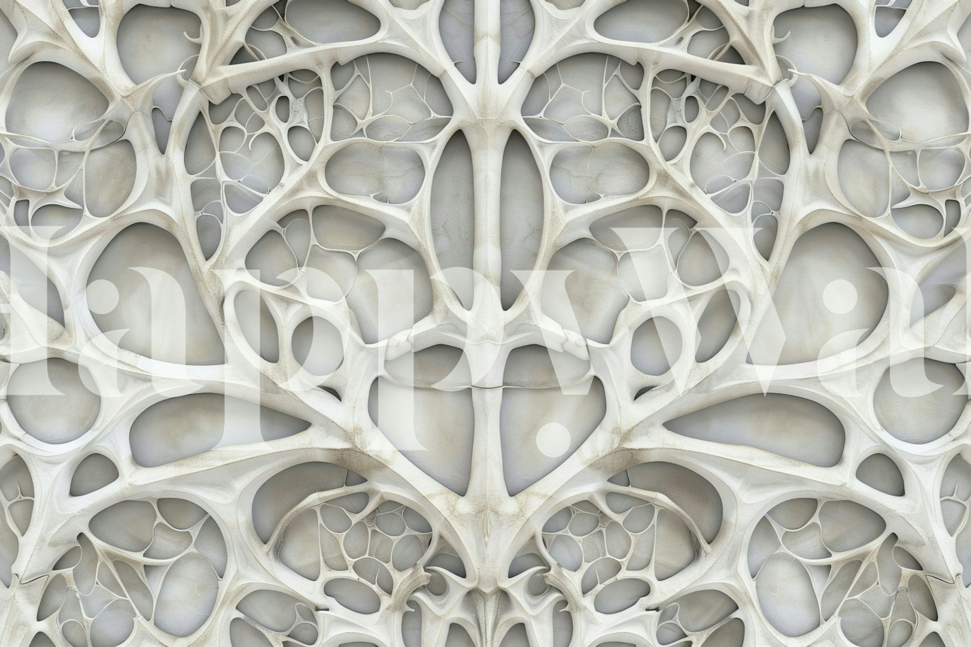 Abstract bone structure wallpaper in a room