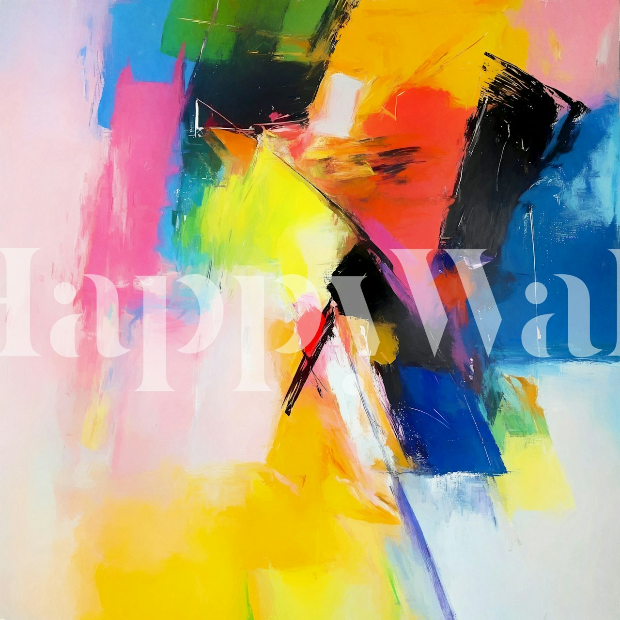 Vibrant Expressionist Color Play tapet i ett rum