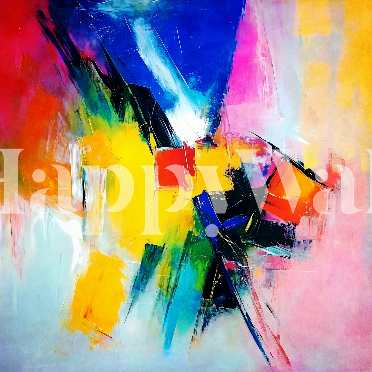 Vibrant Bold Artistic Strokes wallpaper in a room