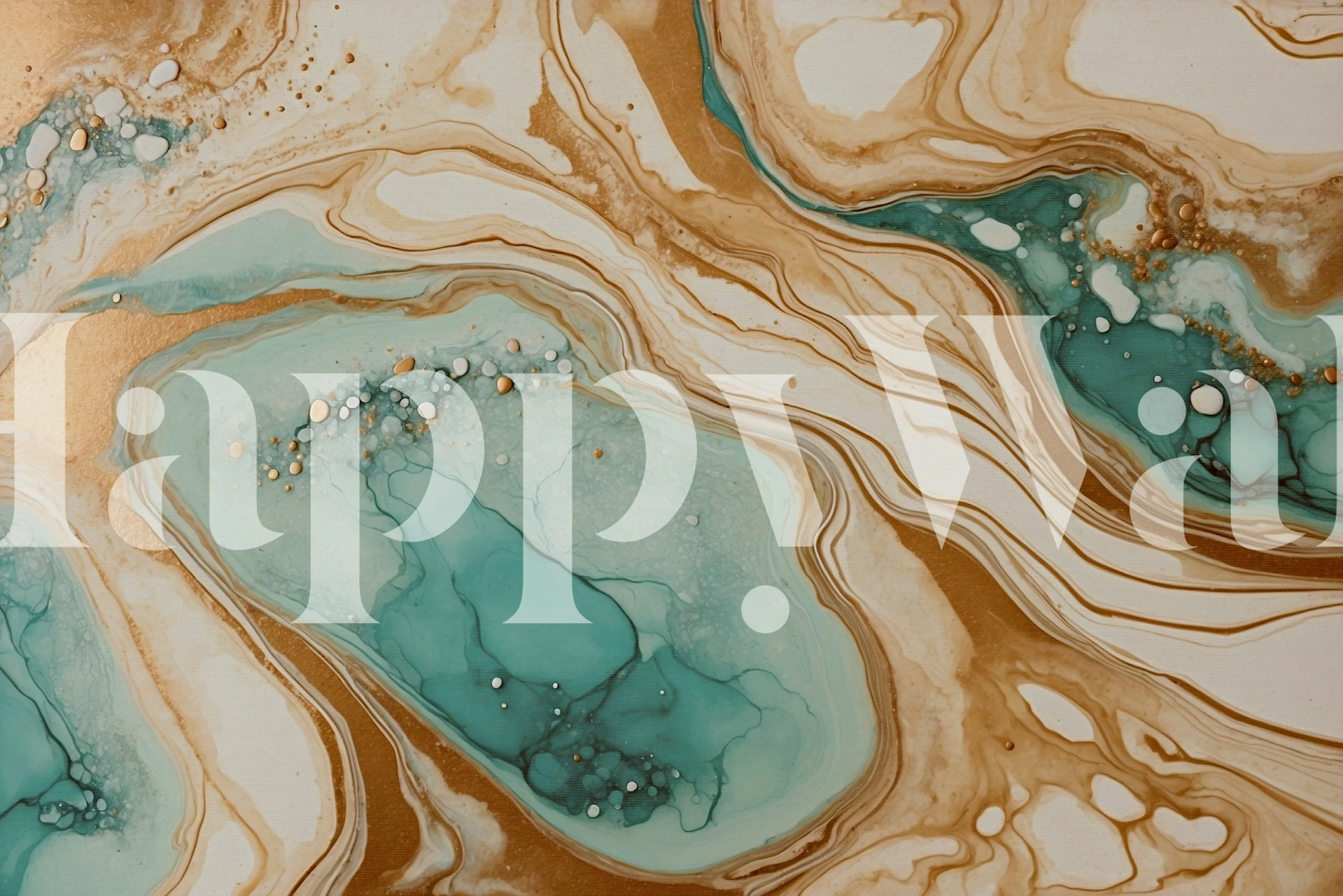 Teal marble luxury wallpaper in a room