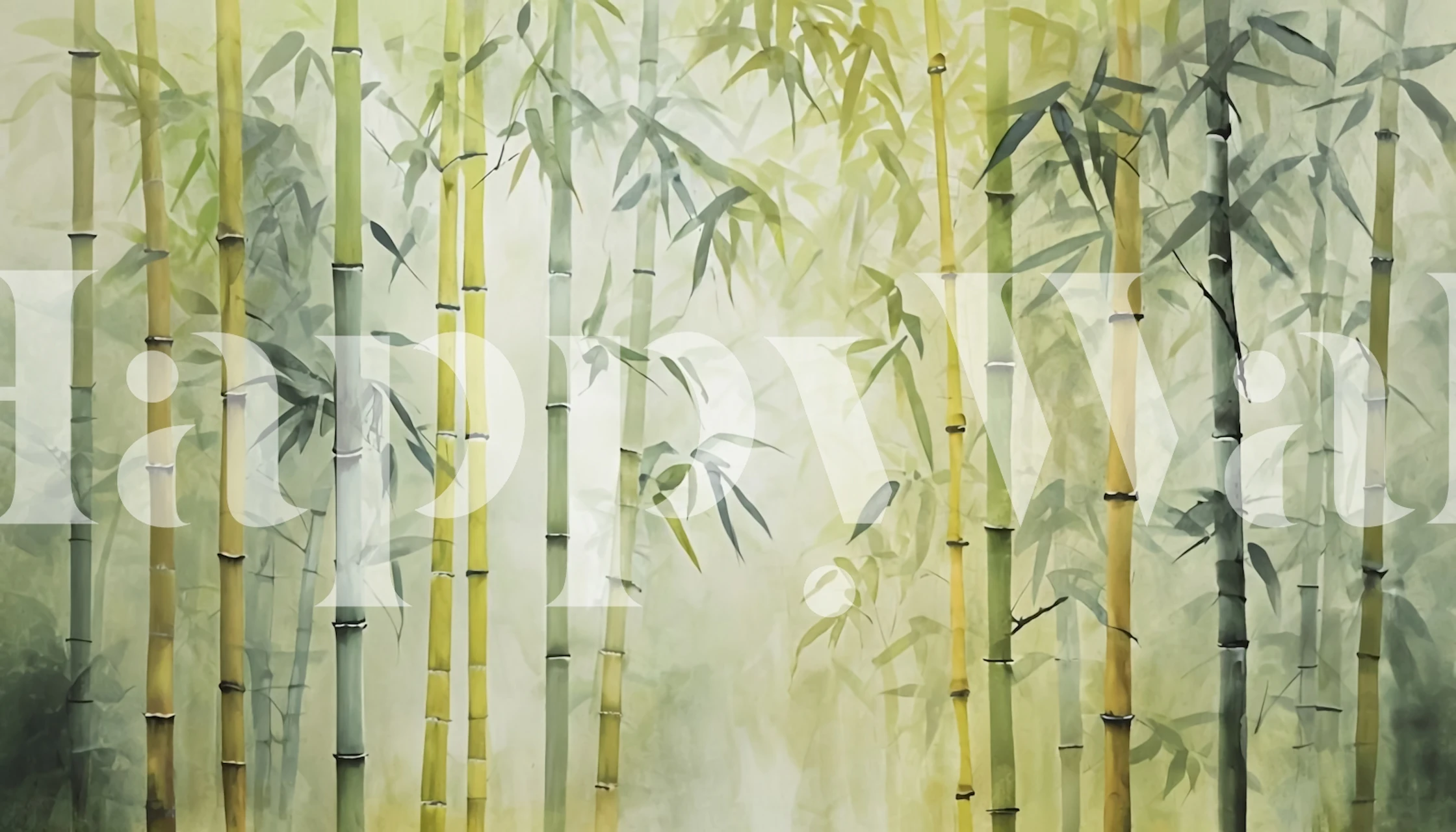 Tranquil bamboo wallpaper in a room