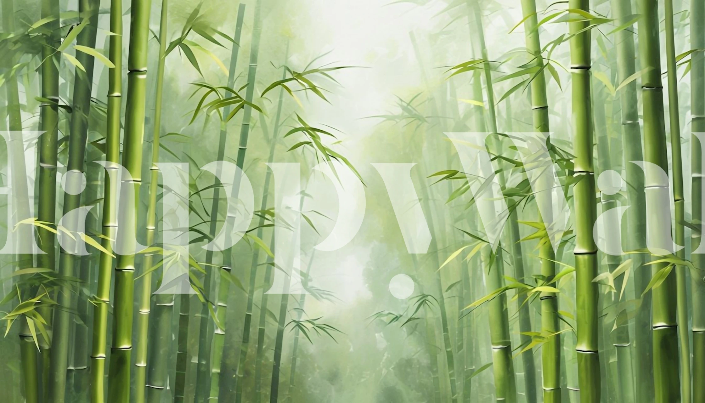 Papel de parede de floresta de bambu em um quarto