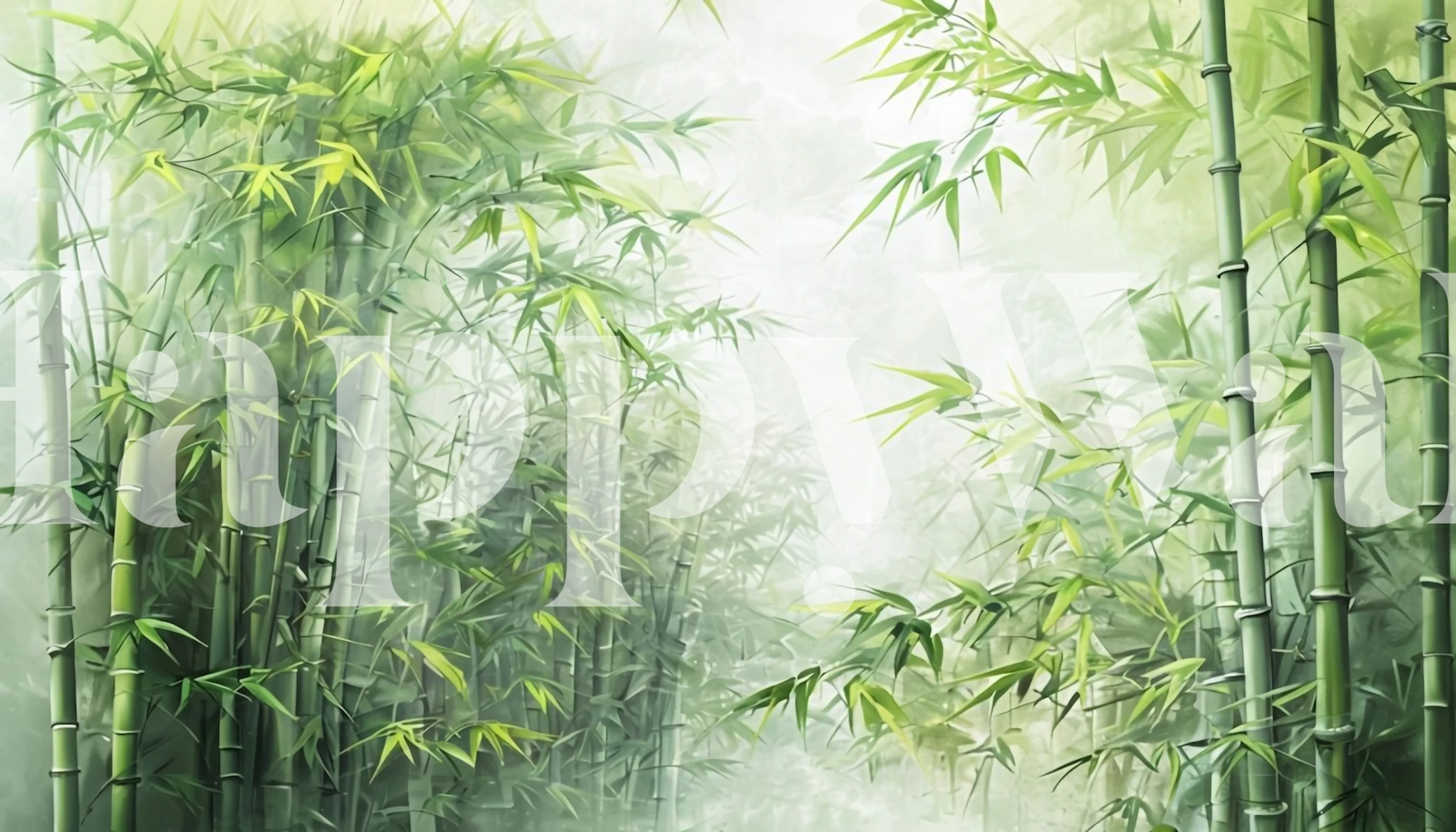 Misty Bamboo Grove tapeta w pokoju