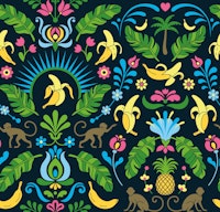 Banankurbits - Green/Marine behang