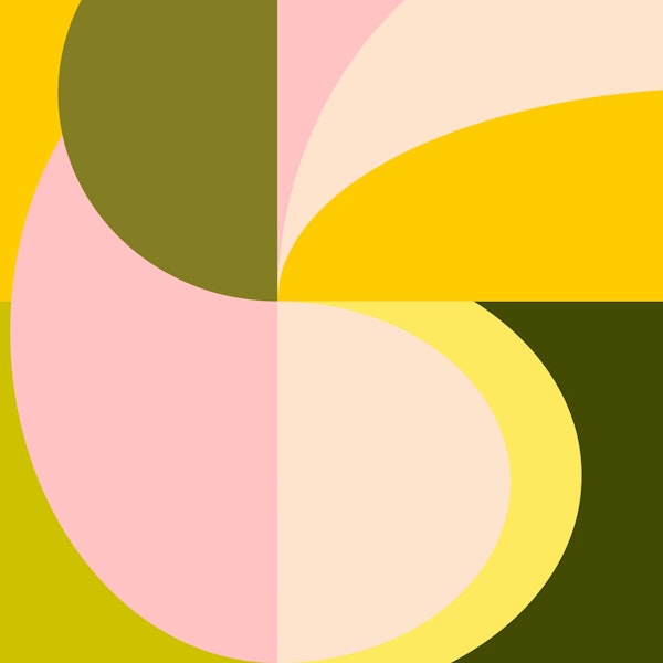 Abstract Shapes in Summer Pink and Green