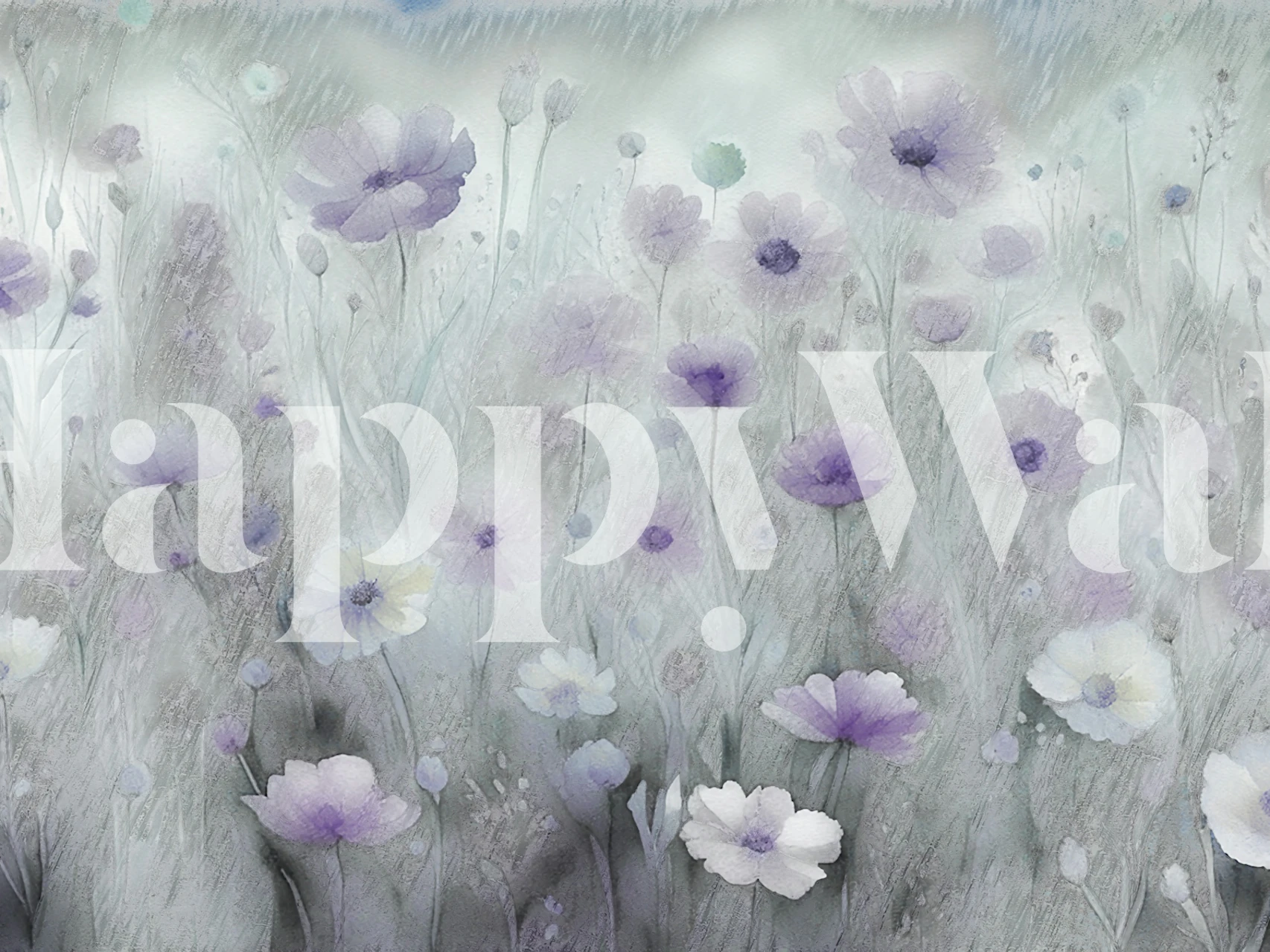 Purple and white floral design with soft gradients wallpaper