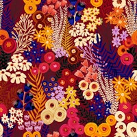 Painterly Wildflower Meadow Rich and Warm tapet