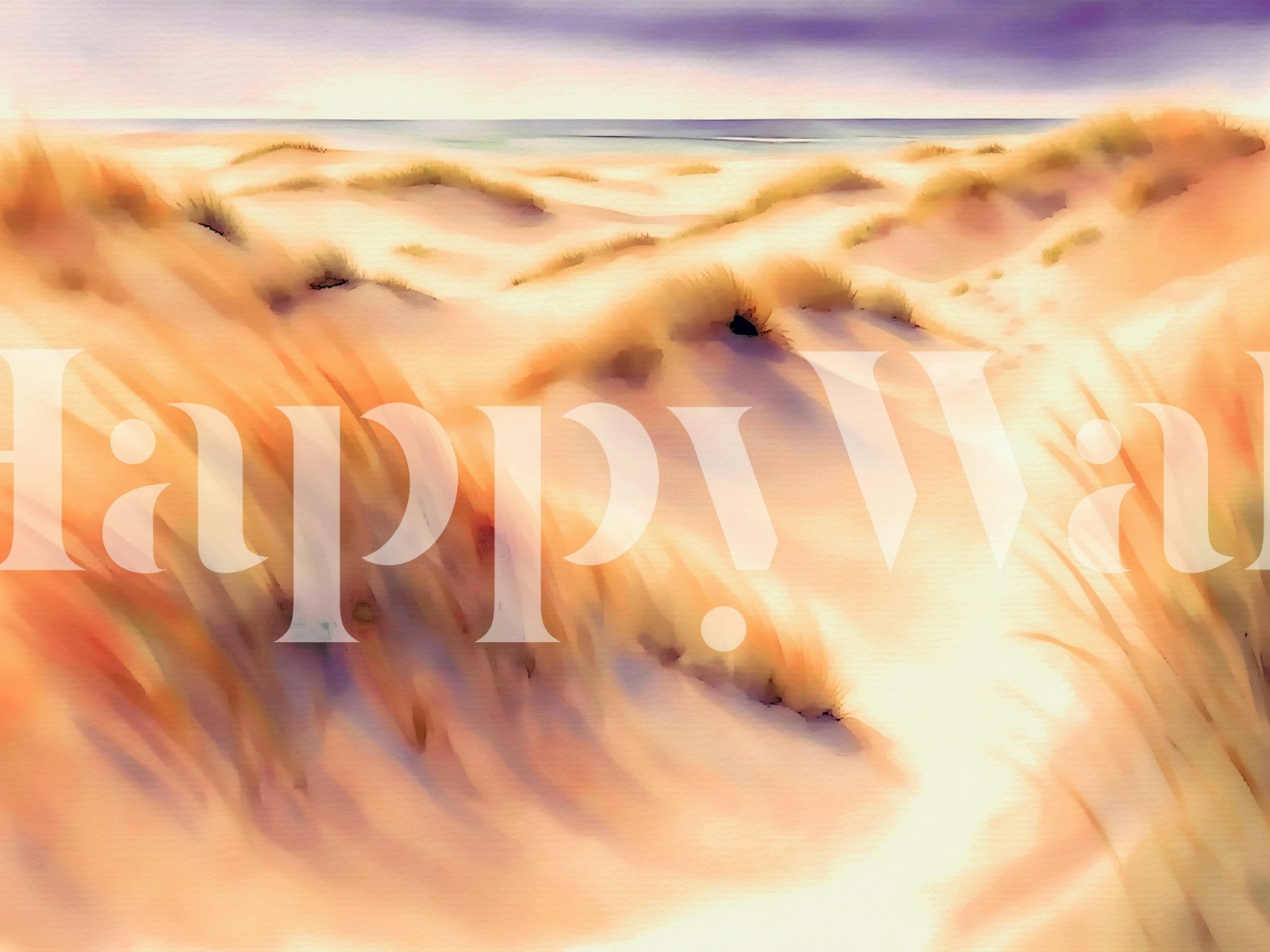 Seaside Dunes at Dawn wallpaper in a room