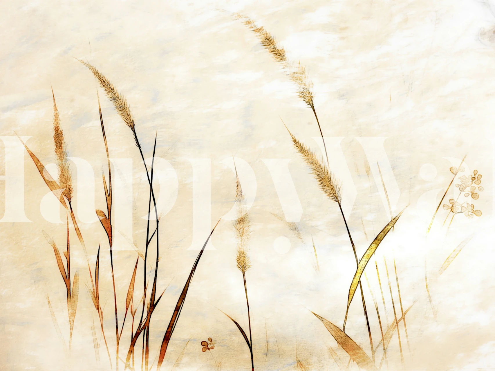 Elegant grasses wallpaper in a room