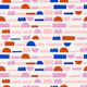 Fun shapes red blue pink