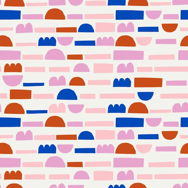 Fun shapes red blue pink