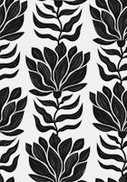 Boho Painted Wavy Flowers Black and White wallpaper