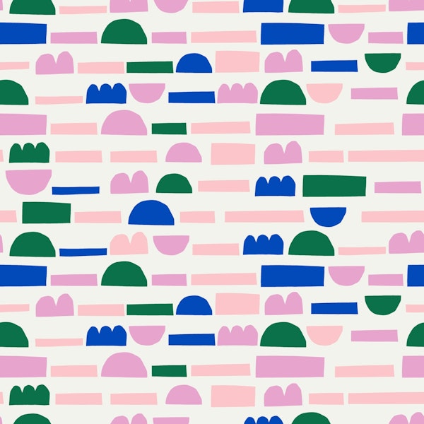 Fun shapes green blue pink