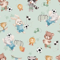 Soccer Match - mint behang