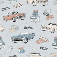 American Vintage Cars - grey carta da parati