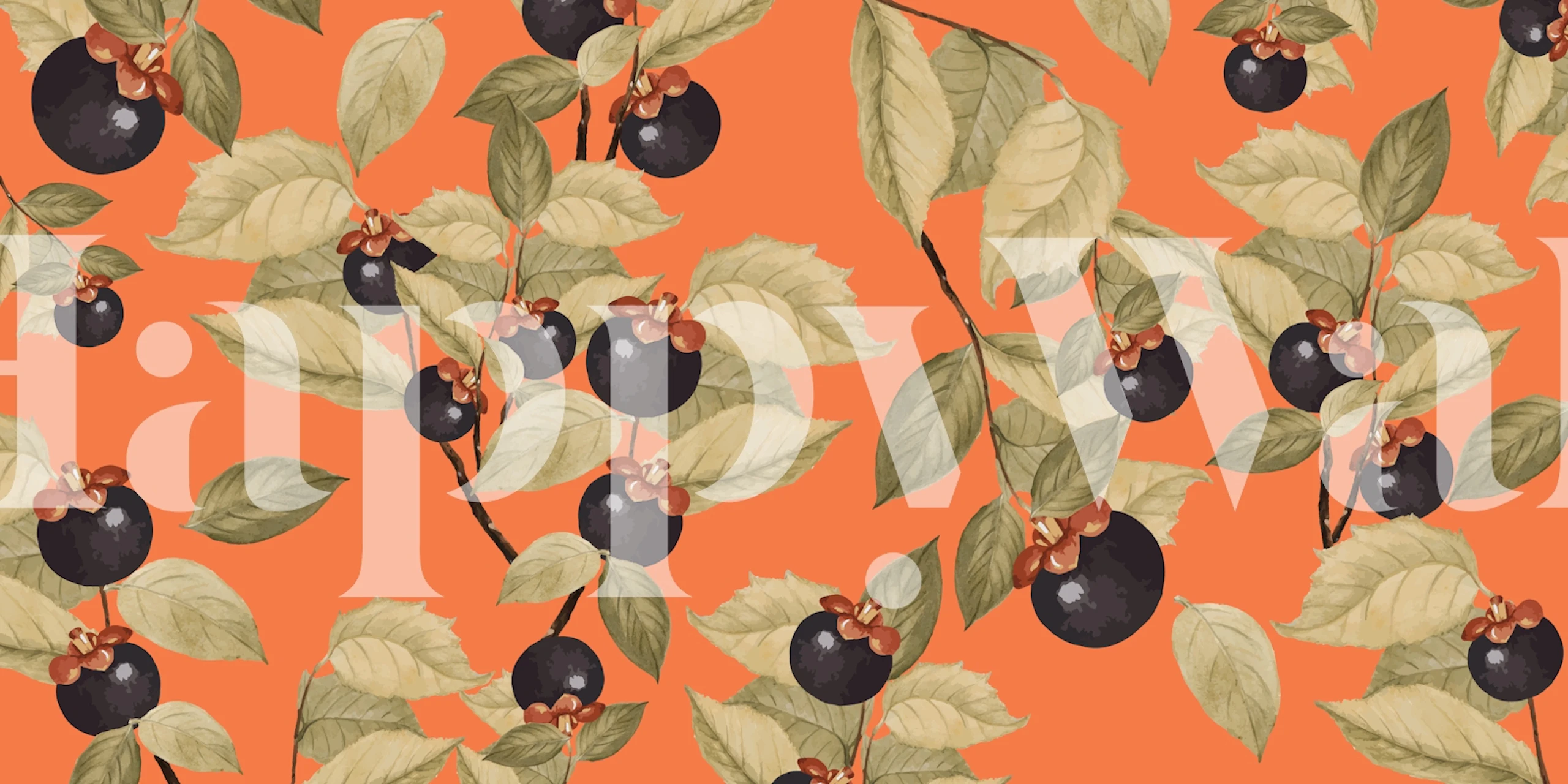 Fruit Orange wallpaper pattern in a room