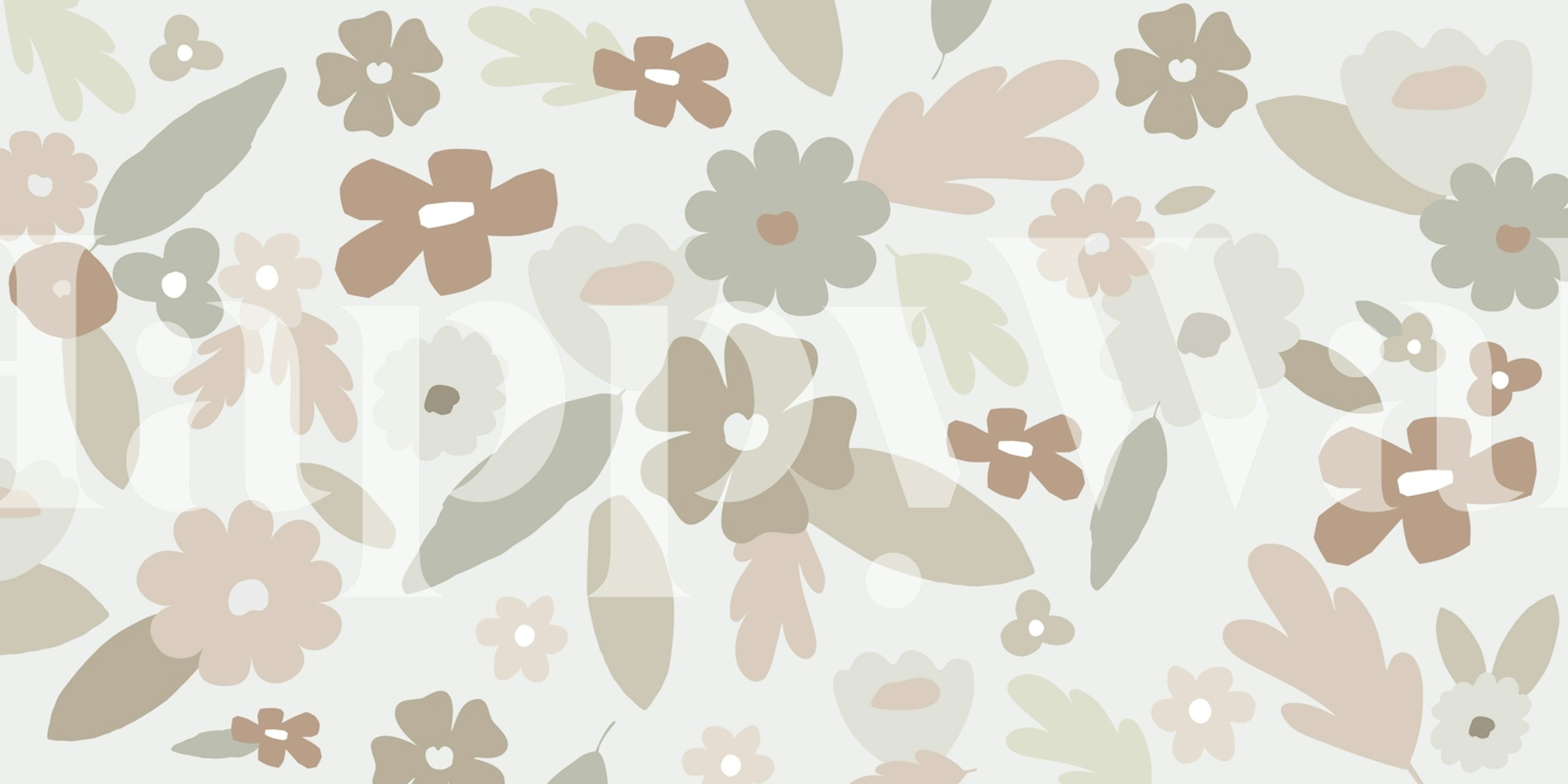 Tapeta Flowers Abstract w jasnym pokoju