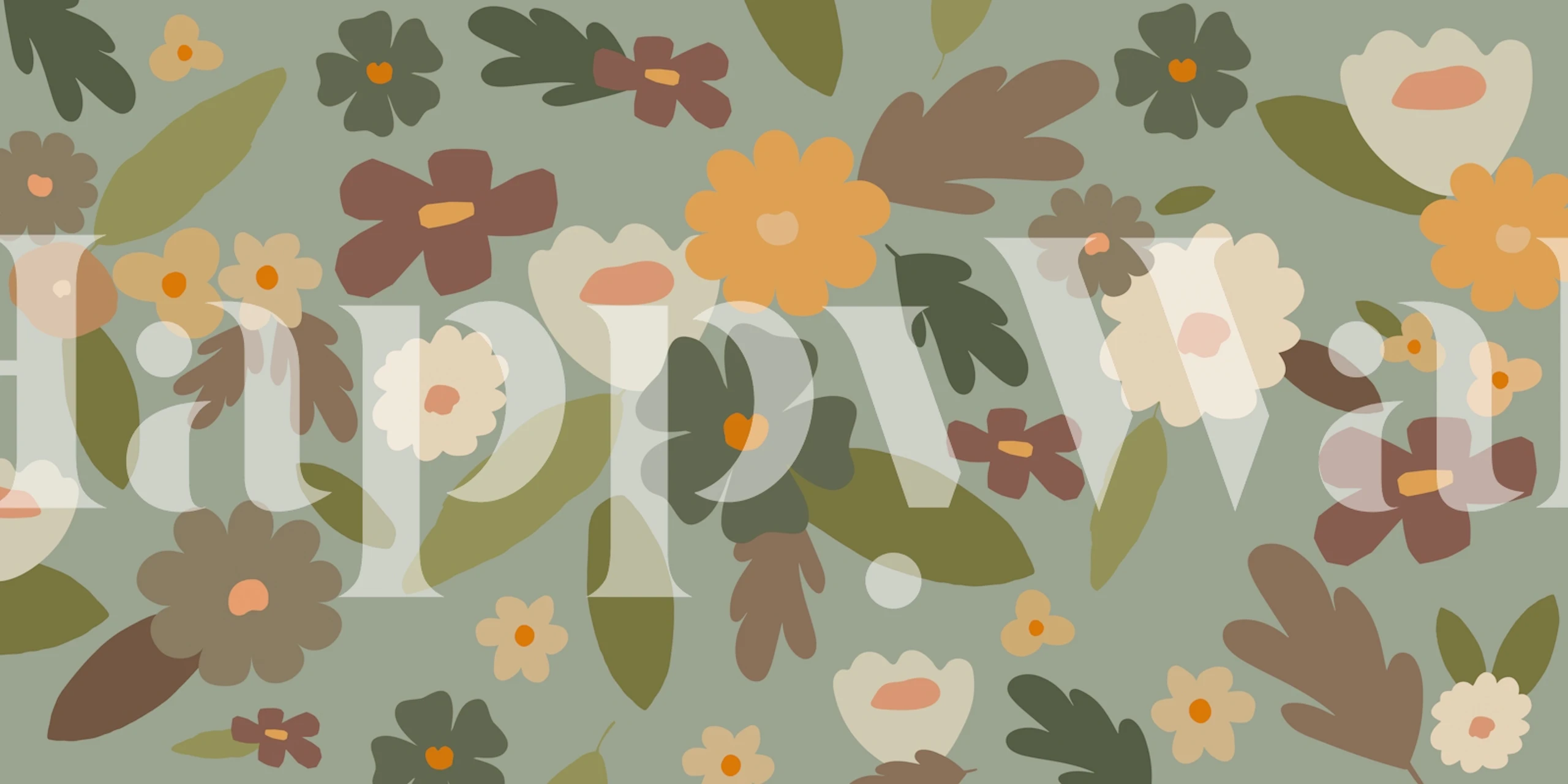 Flowers Abstract Forest wallpaper in a room