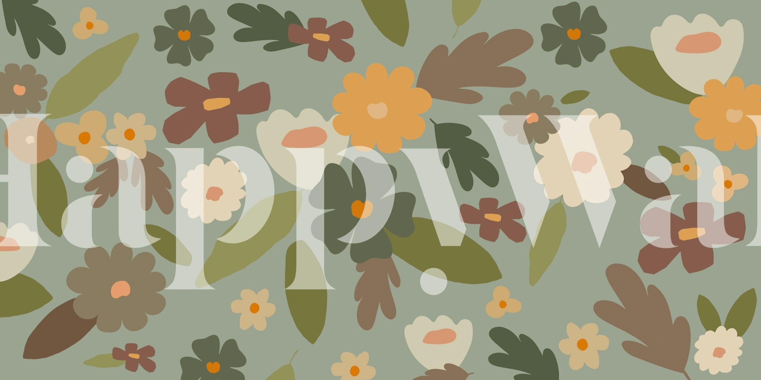 Tapeta Flowers Abstract Forest v místnosti