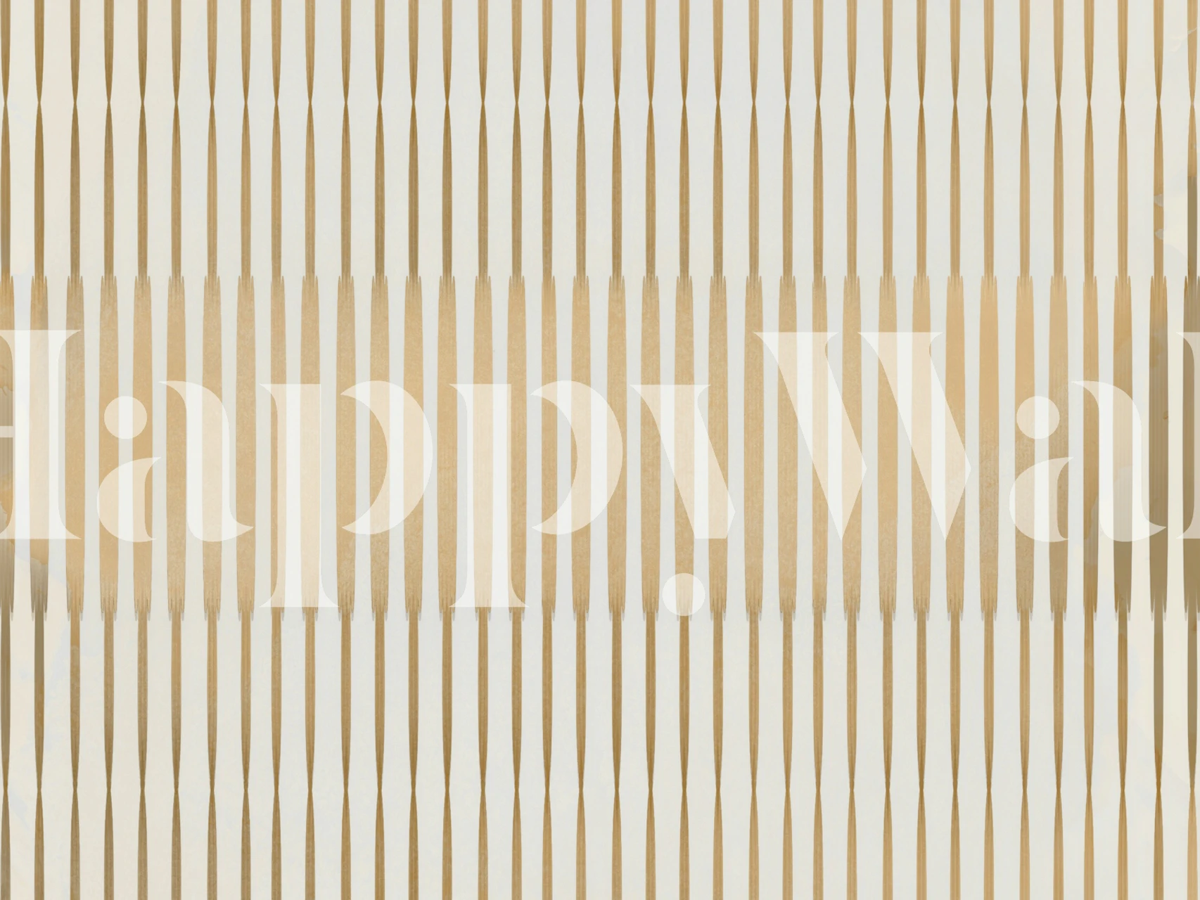 Vertical golden and cream striped wallpaper