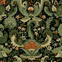 Bohemian damask green moss sage wallpaper
