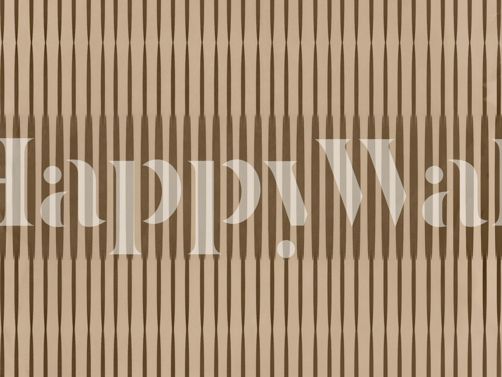 Vertical brown striped wallpaper on a textured background