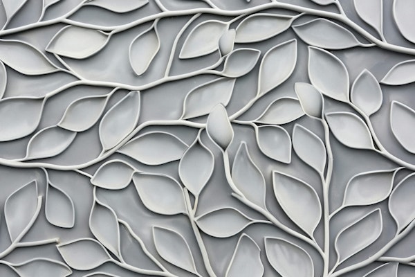 Elegant Grey Foliage Emboss