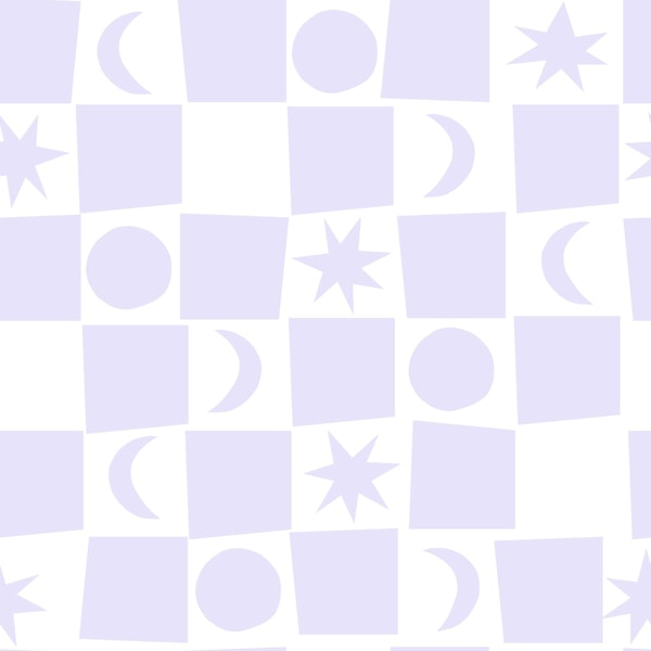 Stars and Moon Checker lilac