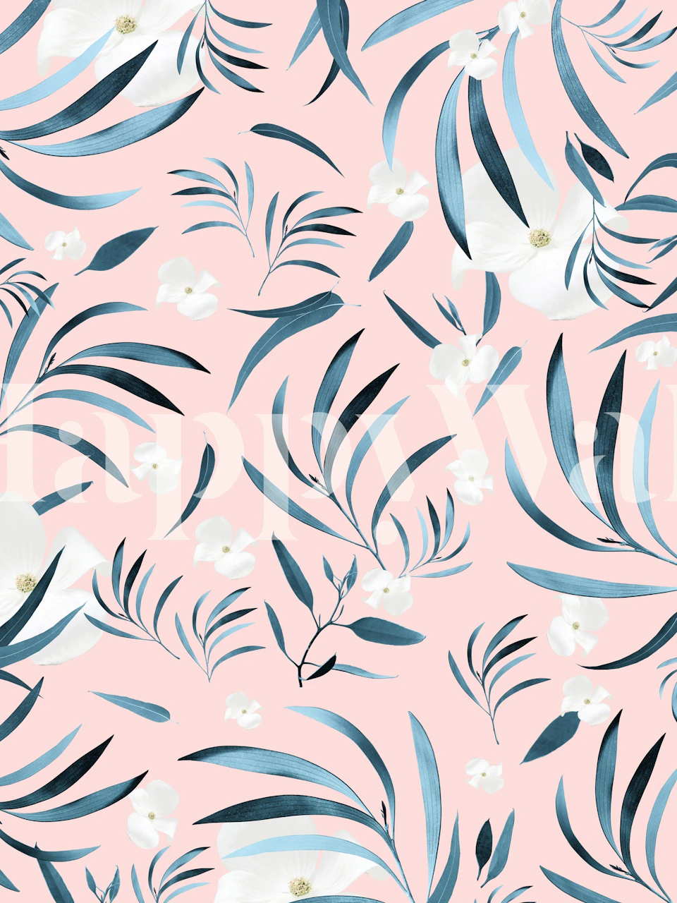 Eucalyptus Flower Pattern wallpaper displayed in a room