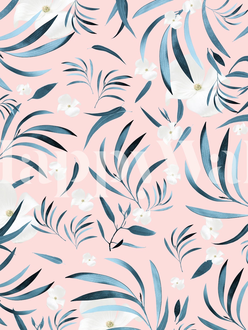 Papier peint Eucalyptus Flower Pattern exposé dans une pièce