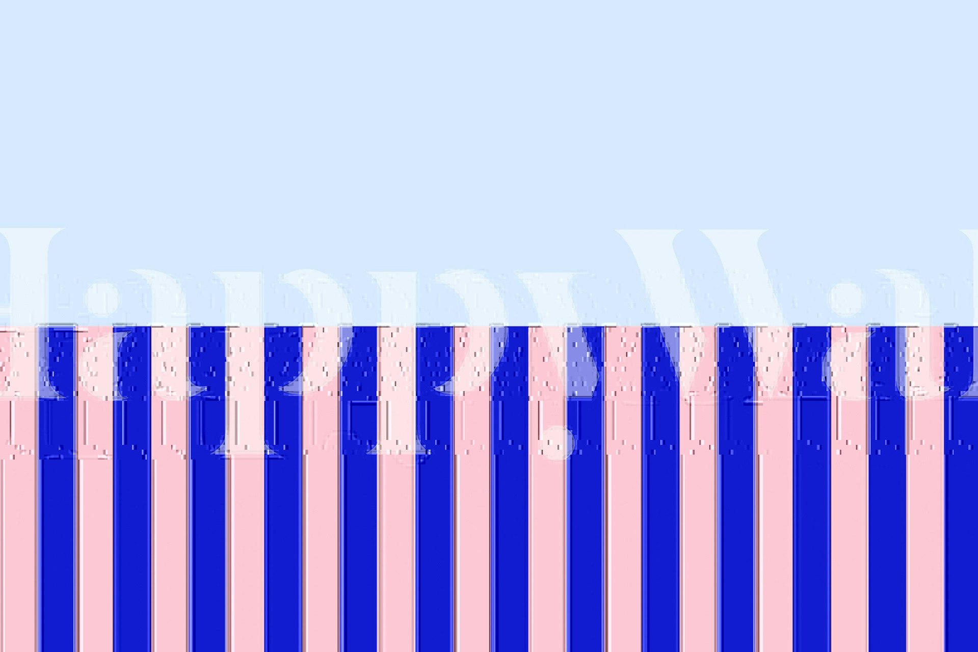 Rosa and blue striped wallpaper in a room