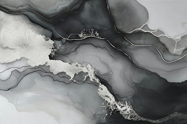 Moody Marbled Ink Grey Silver