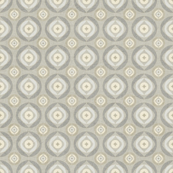 Retro circular geometric art deco - grey