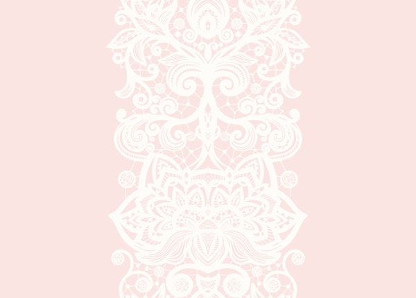 White Lace Stripes on Pink