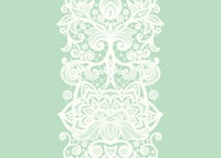 White Lace Stripes on Green papiers peint