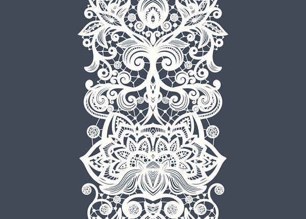 White Lace Stripes on Navy