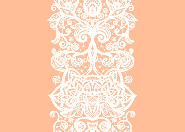 White Lace Stripes on Peach Fuzz