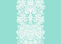 White Lace Stripes on Turquoise papiers peint